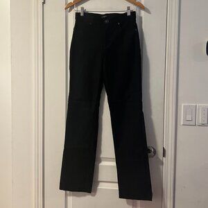 SIMON CHANG Black Knit Mid-Rise Stretchy Pants